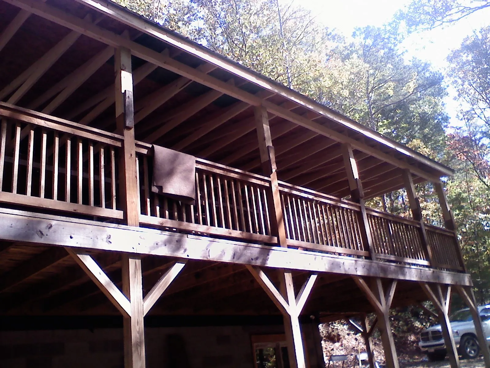 Timber framing under a new elevated porch and deck — Roof Leak Repair in Lester by Roofing Brothers